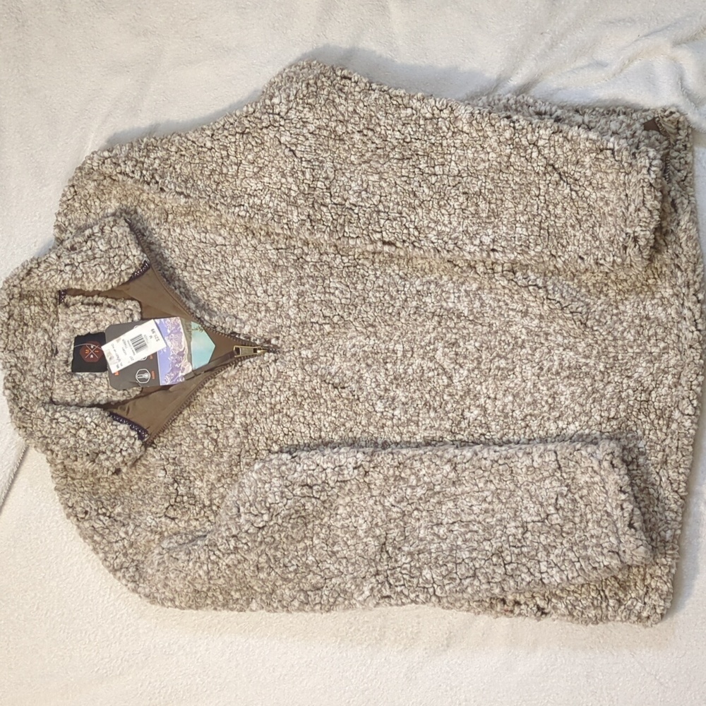 Mountain and isles half zip faux fur jacket.